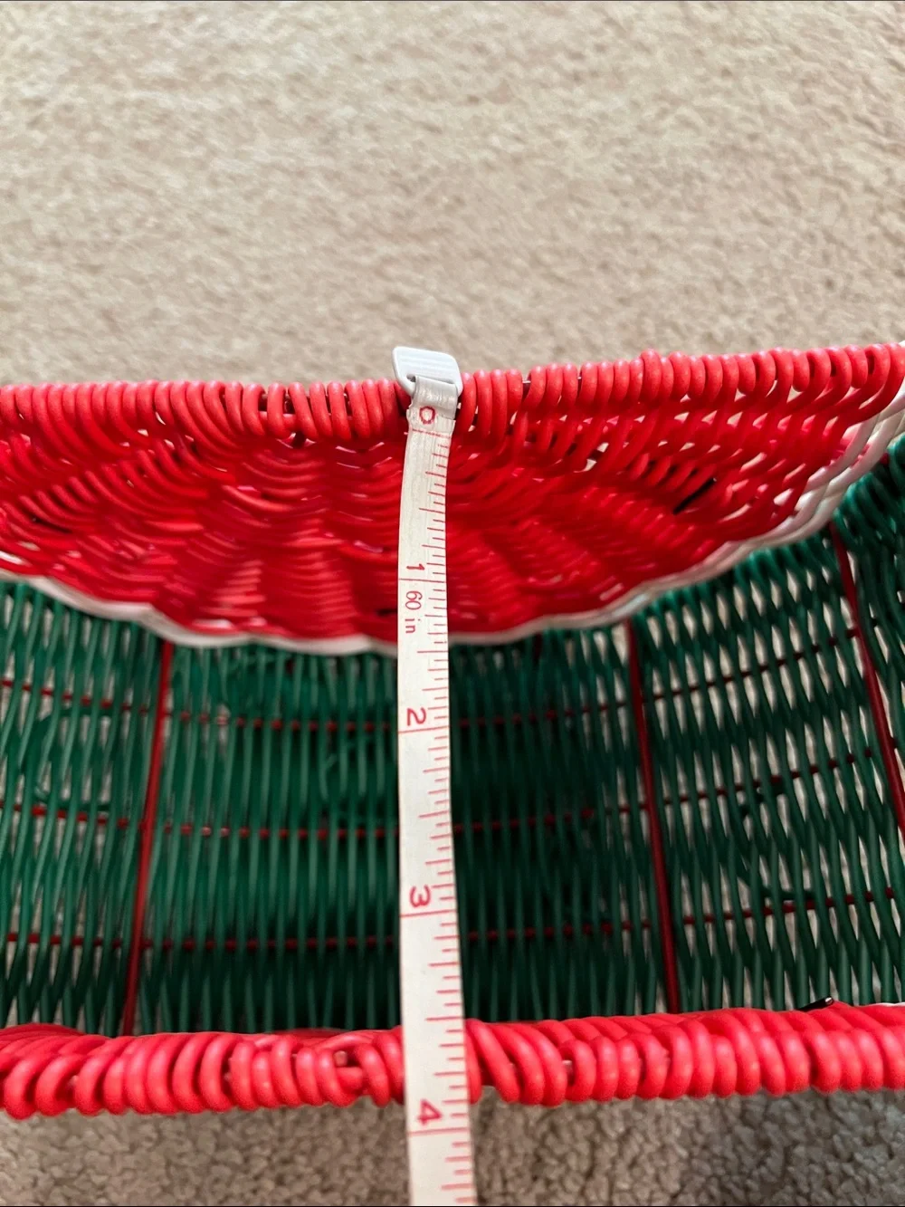 Watermelon Wicker Decorative Basket - Red/Green